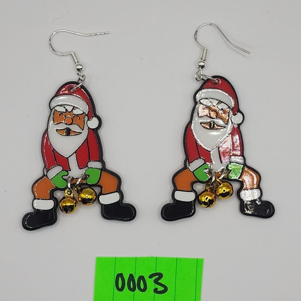 santa ball bell earrings
